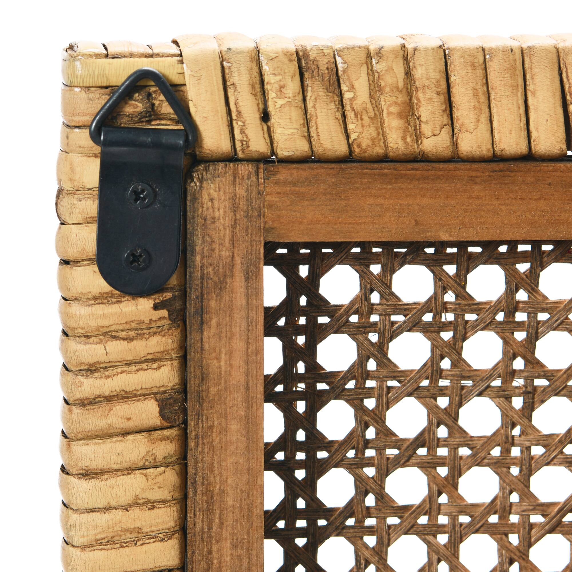 Hello Honey® Natural Square Rattan Framed Wall Mirror